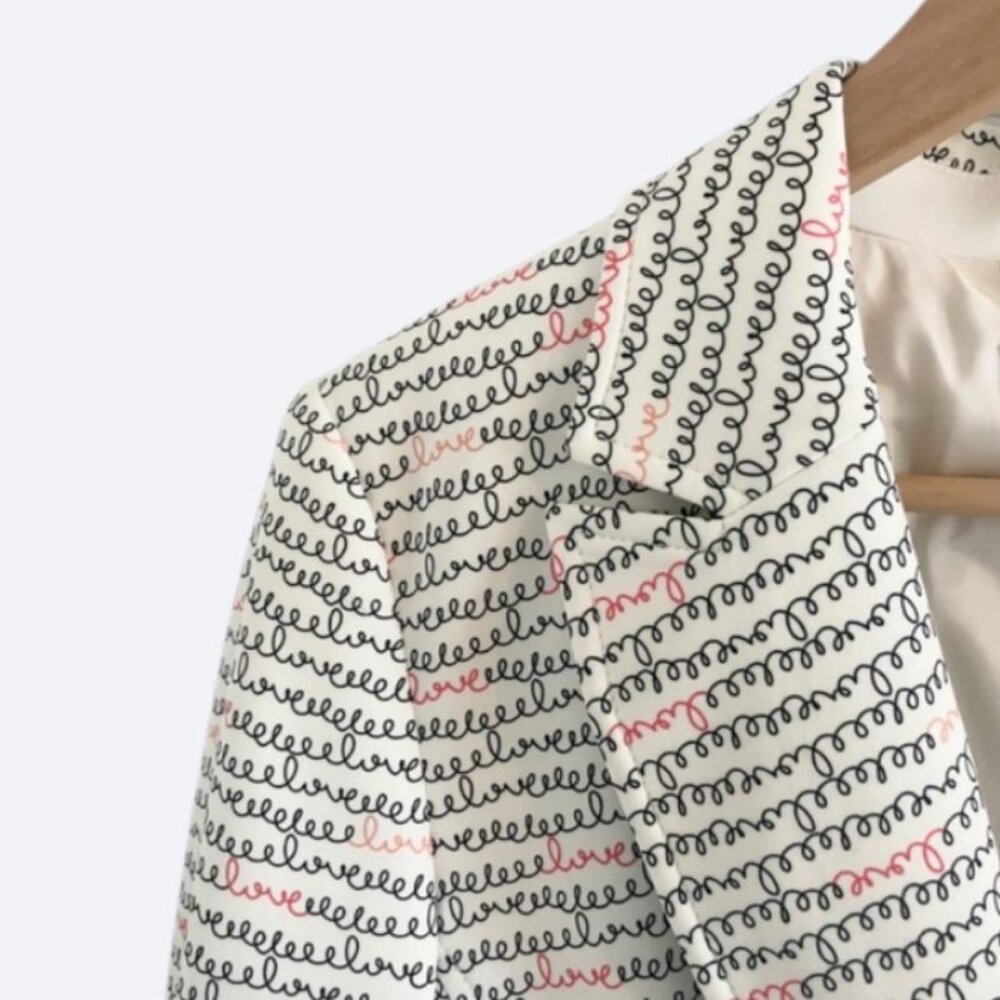 Marc Cain set of suit blazer and pants with graphic love print size L - Picture 4 of 15